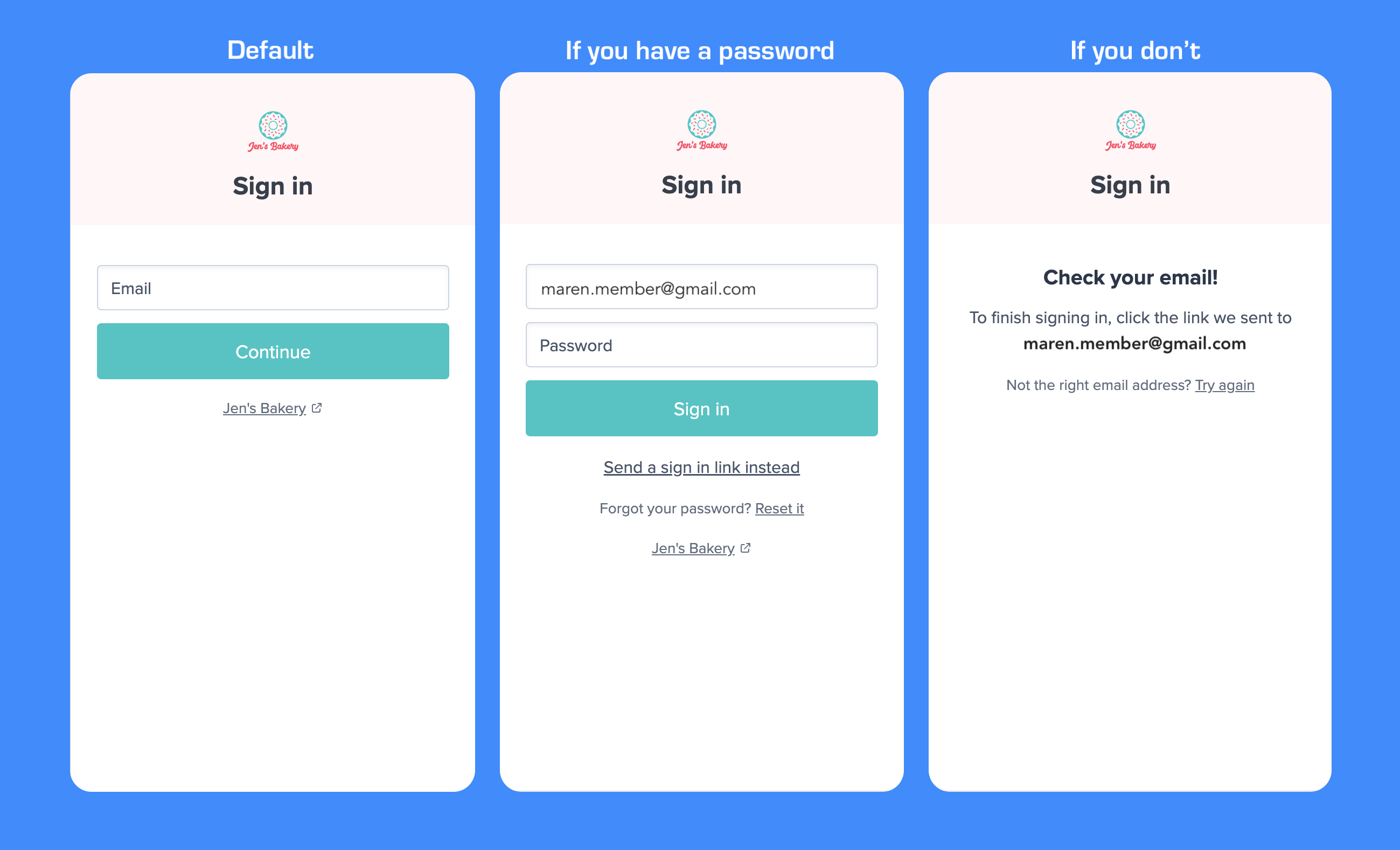 Sign-in improvements