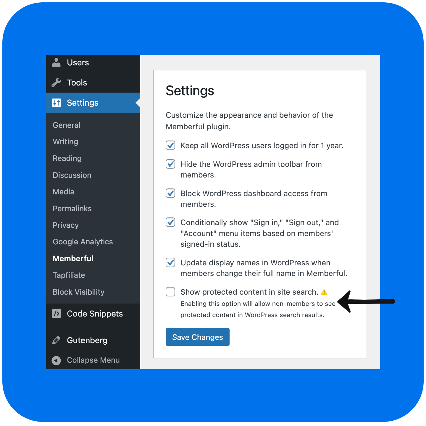 Protected content shown in search results