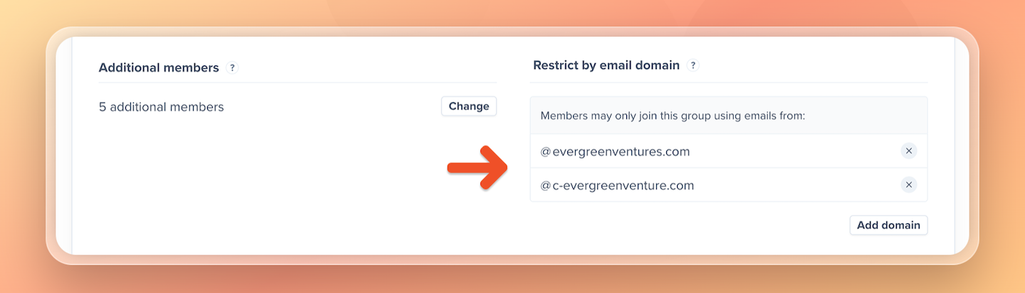 Restrict by email domain