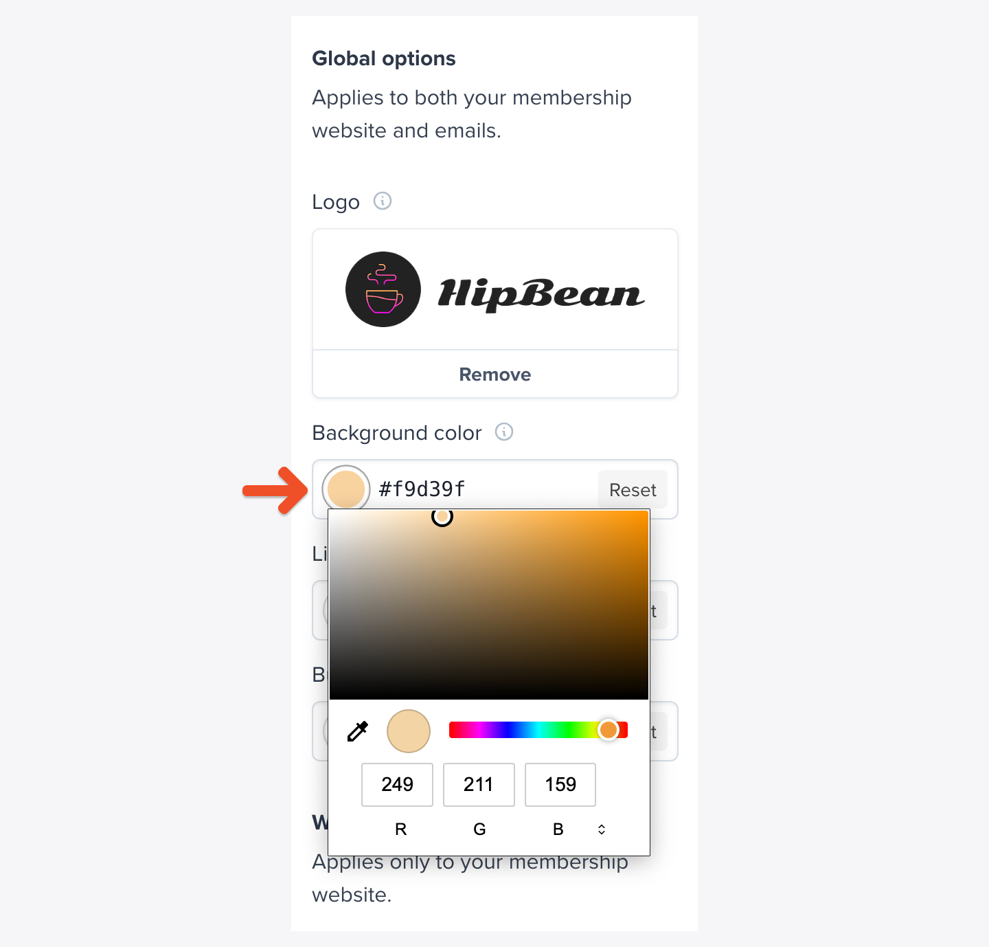 Using the color picker