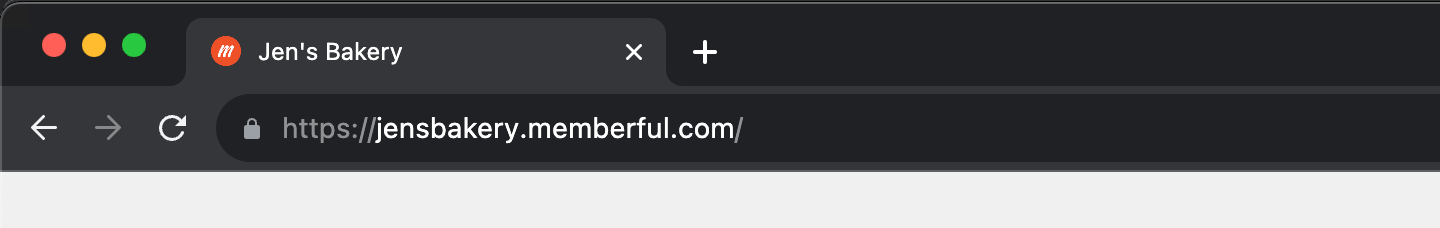 Example of a custom favicon in the browser tab