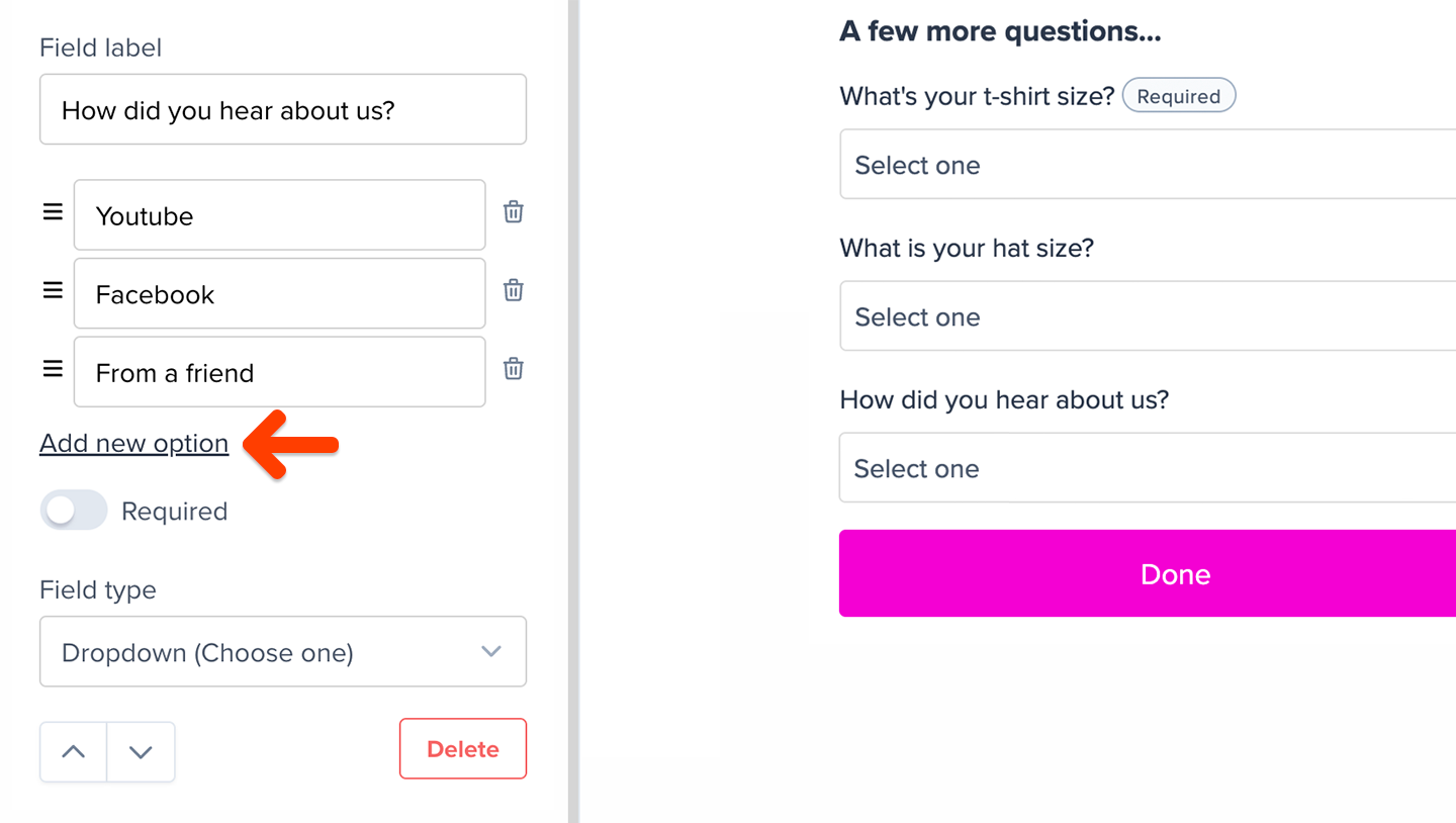 Add options