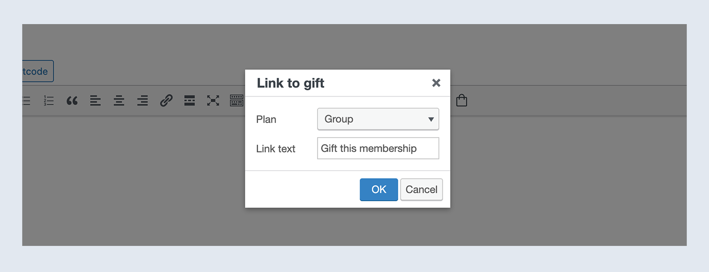 Gift link text