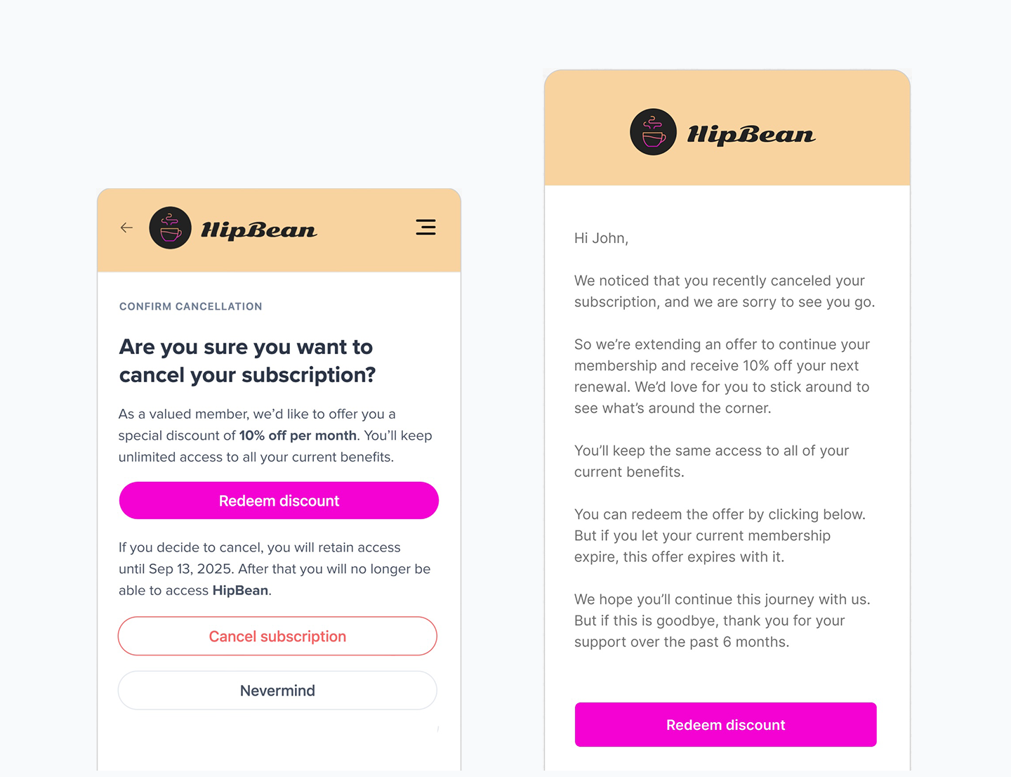 Apply retention discount