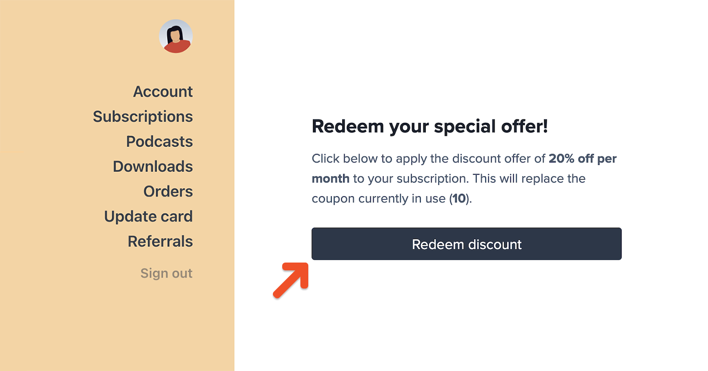 Apply retention discount