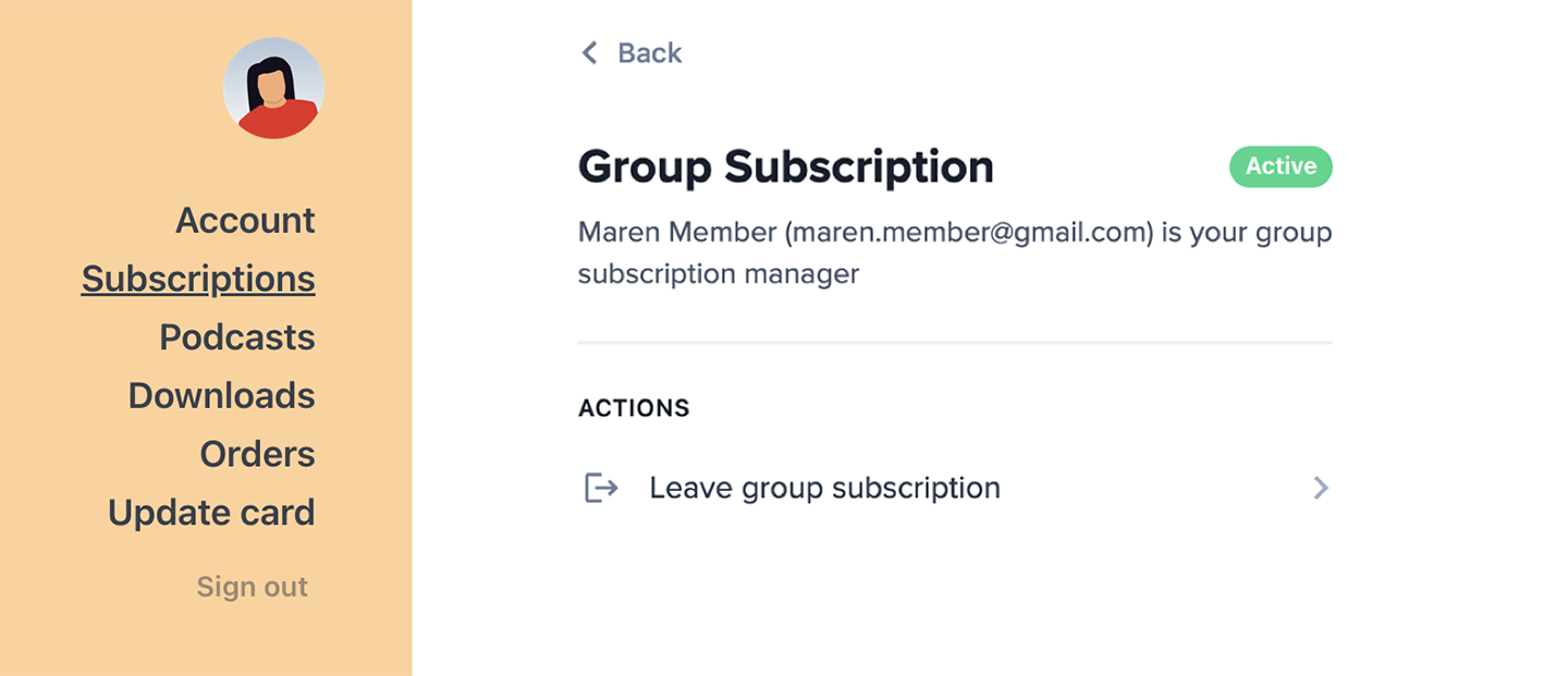 Leave group subscription