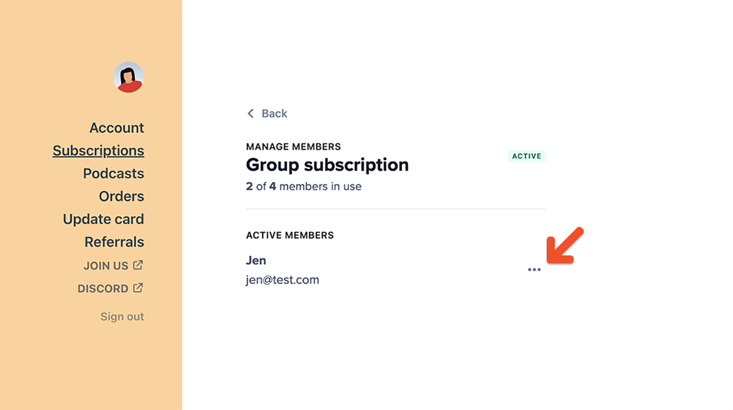 Group manager edits member