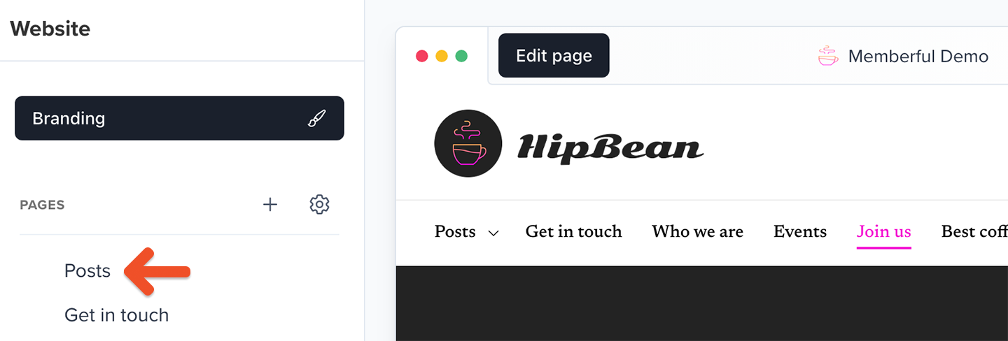 Default Posts feed page