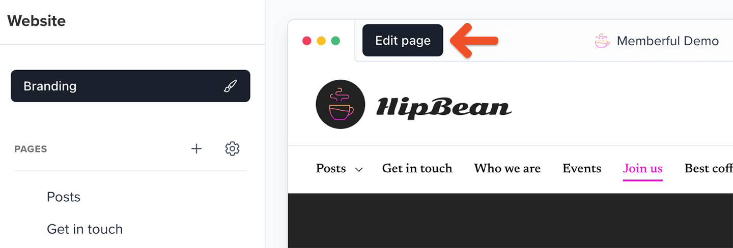 Edit page