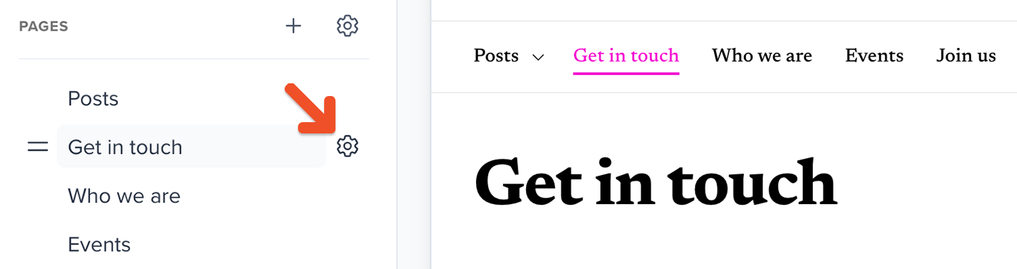 Open page settings