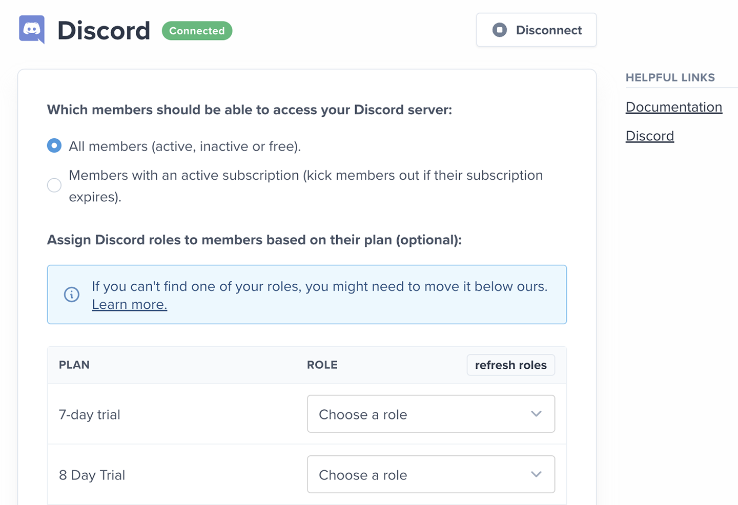 Members Page – Discord