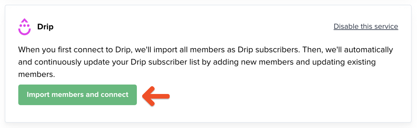 Import and connect to Drip