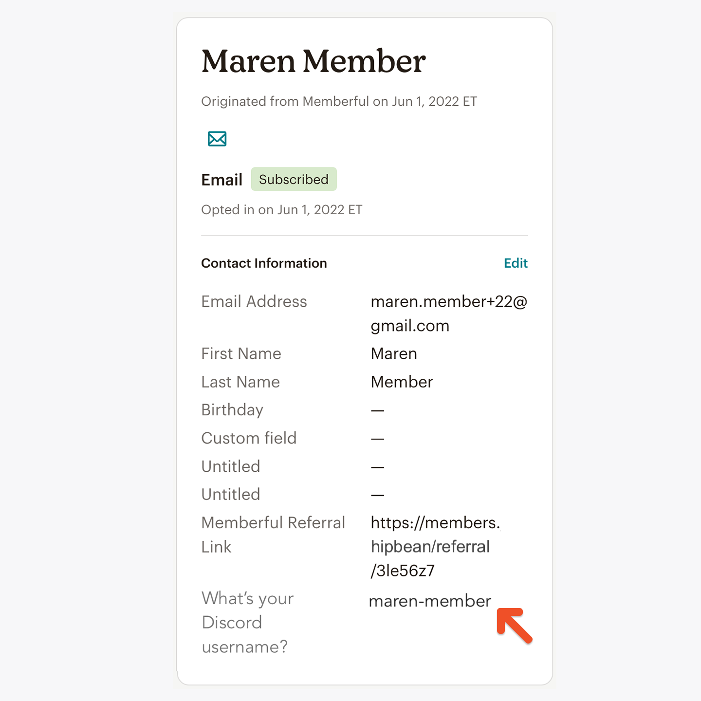 Free-form answers show up as Mailchimp tags