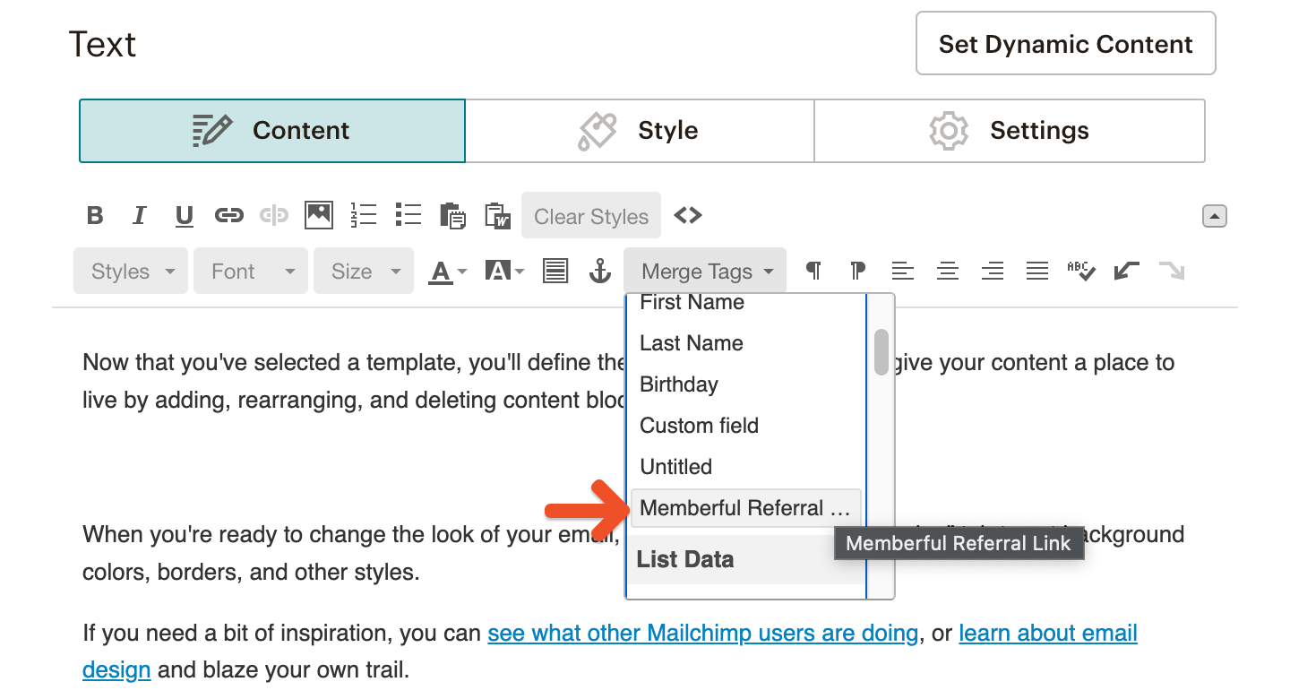 Mailchimp Merge Tags