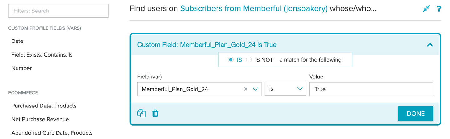 Audience Builder with the Gold plan