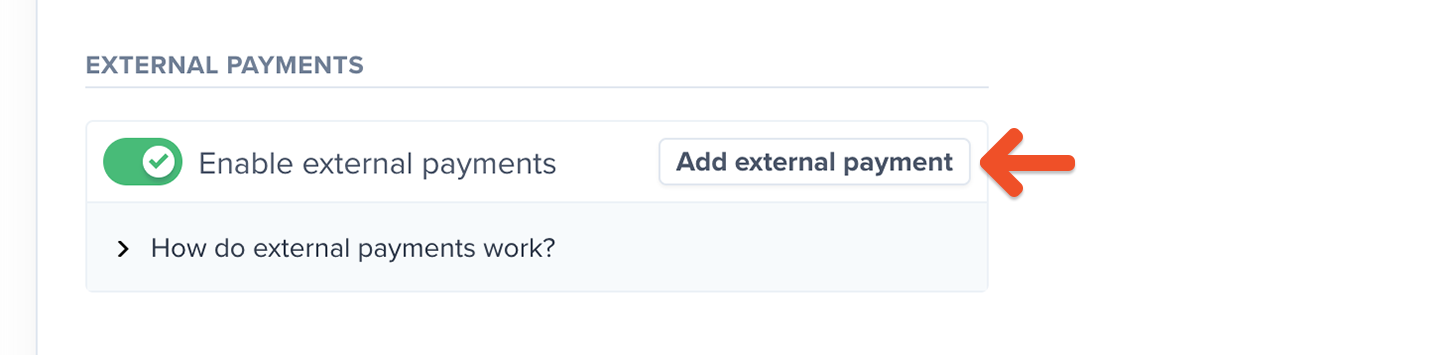 Add an external payment