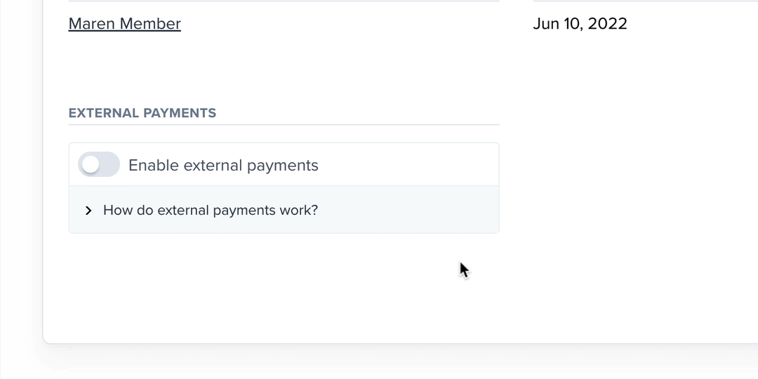 Enable external payments