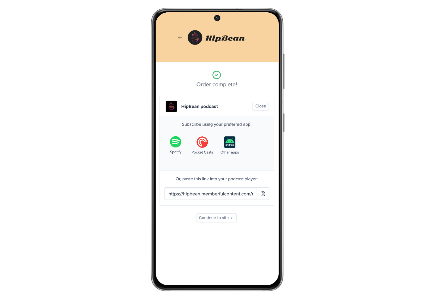 Subscribing to a podcast on Android