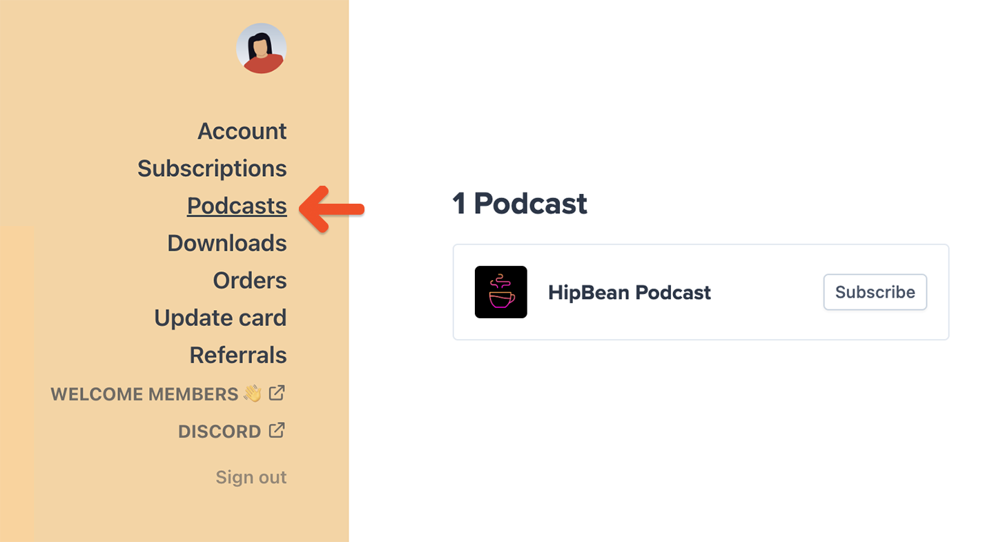 Access podcasts