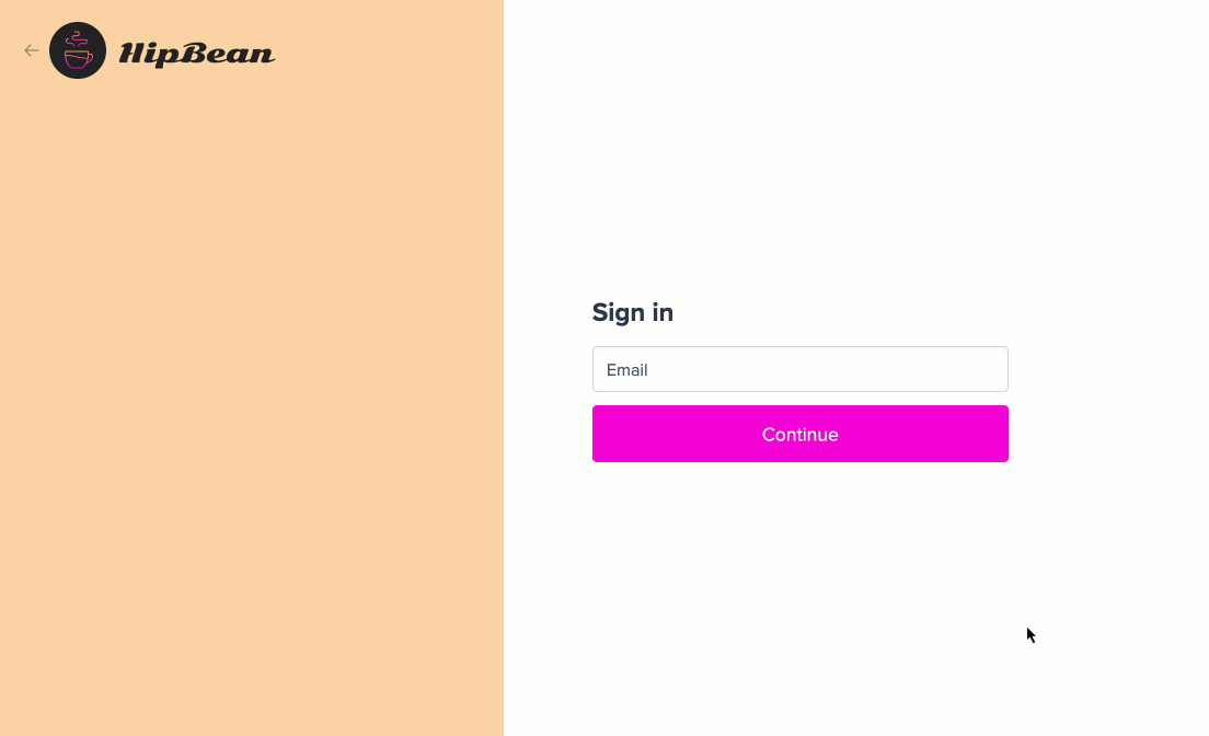 Sign in email flow