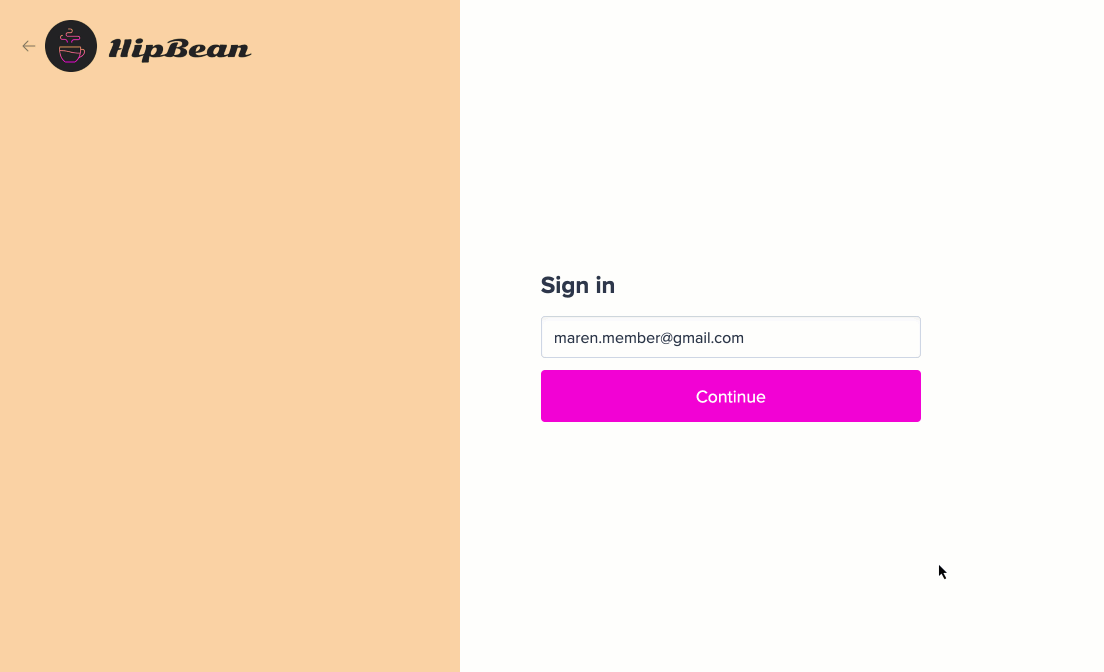 Sign in flow with a password