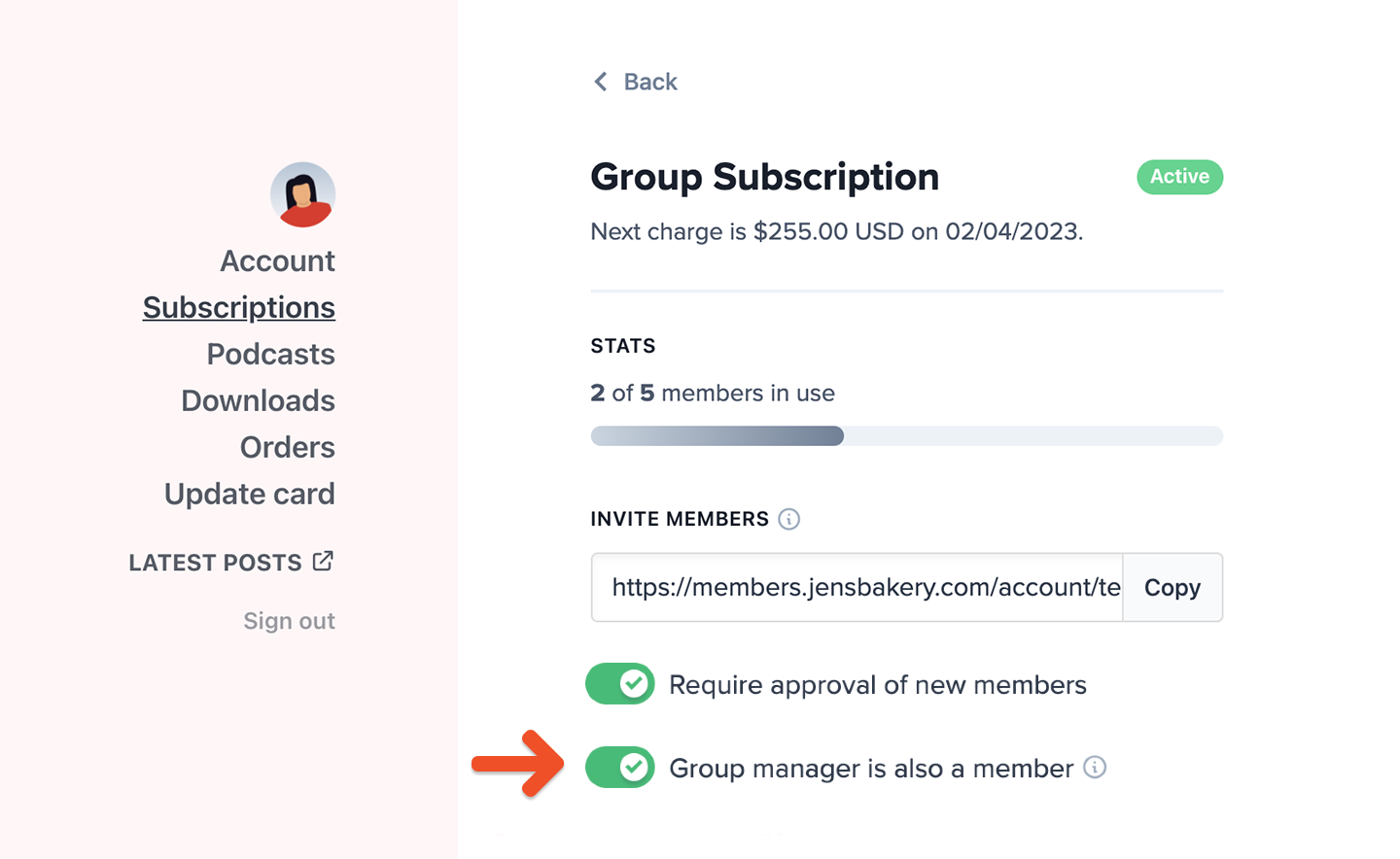 Group manager is also a member
