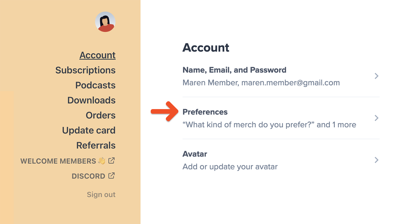 Update custom fields from member profile