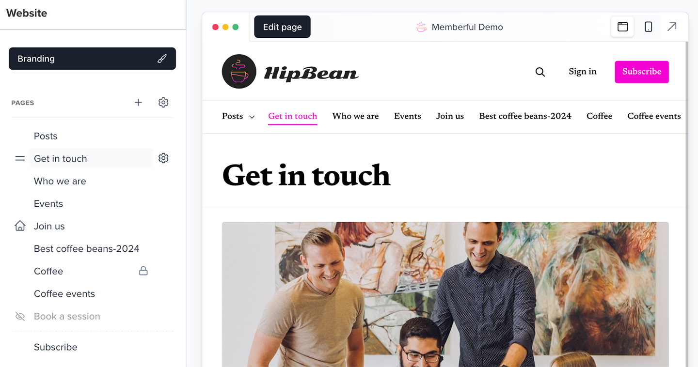 Website pages