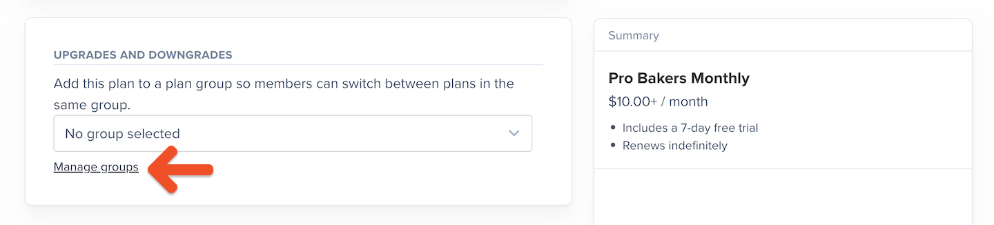 Set up plan groups from within Plan Settings