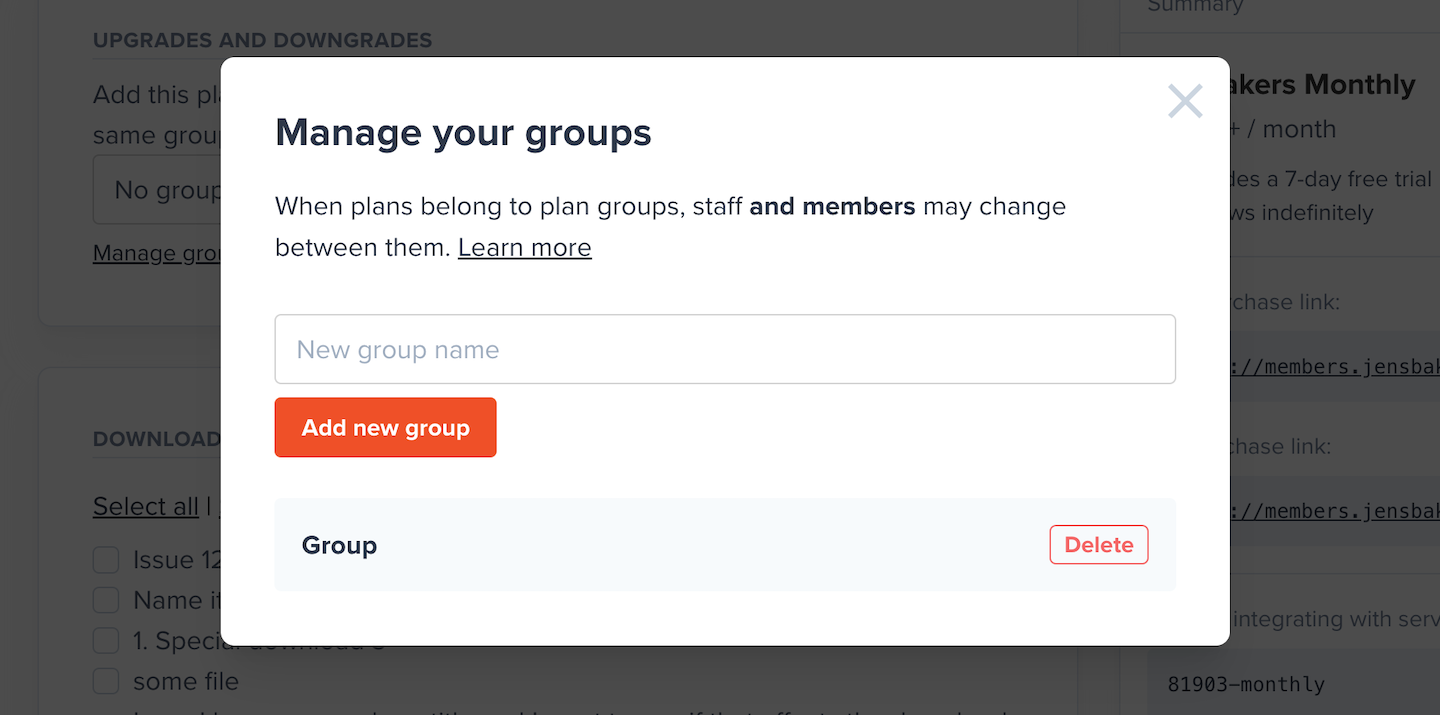 Create and manage plan groups