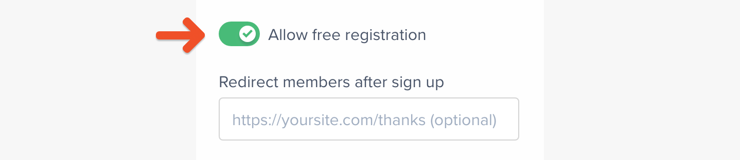 Free registration toggle