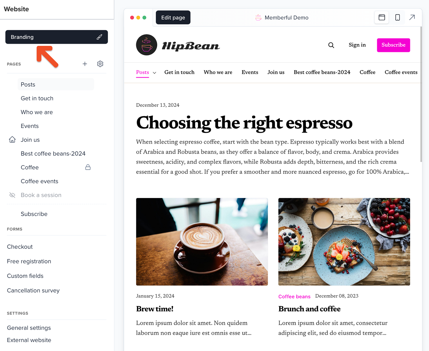Customize branding