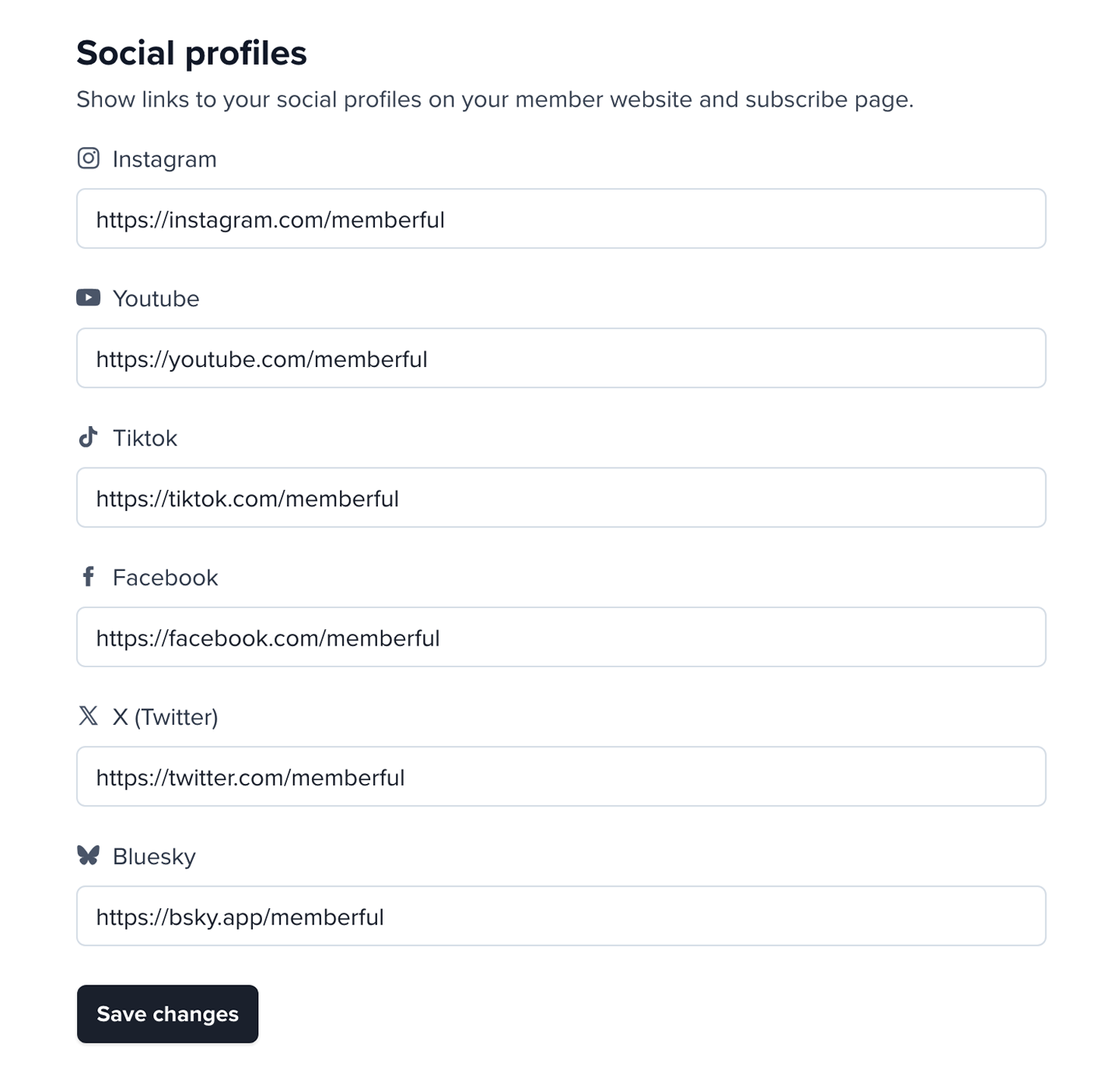 Social media links