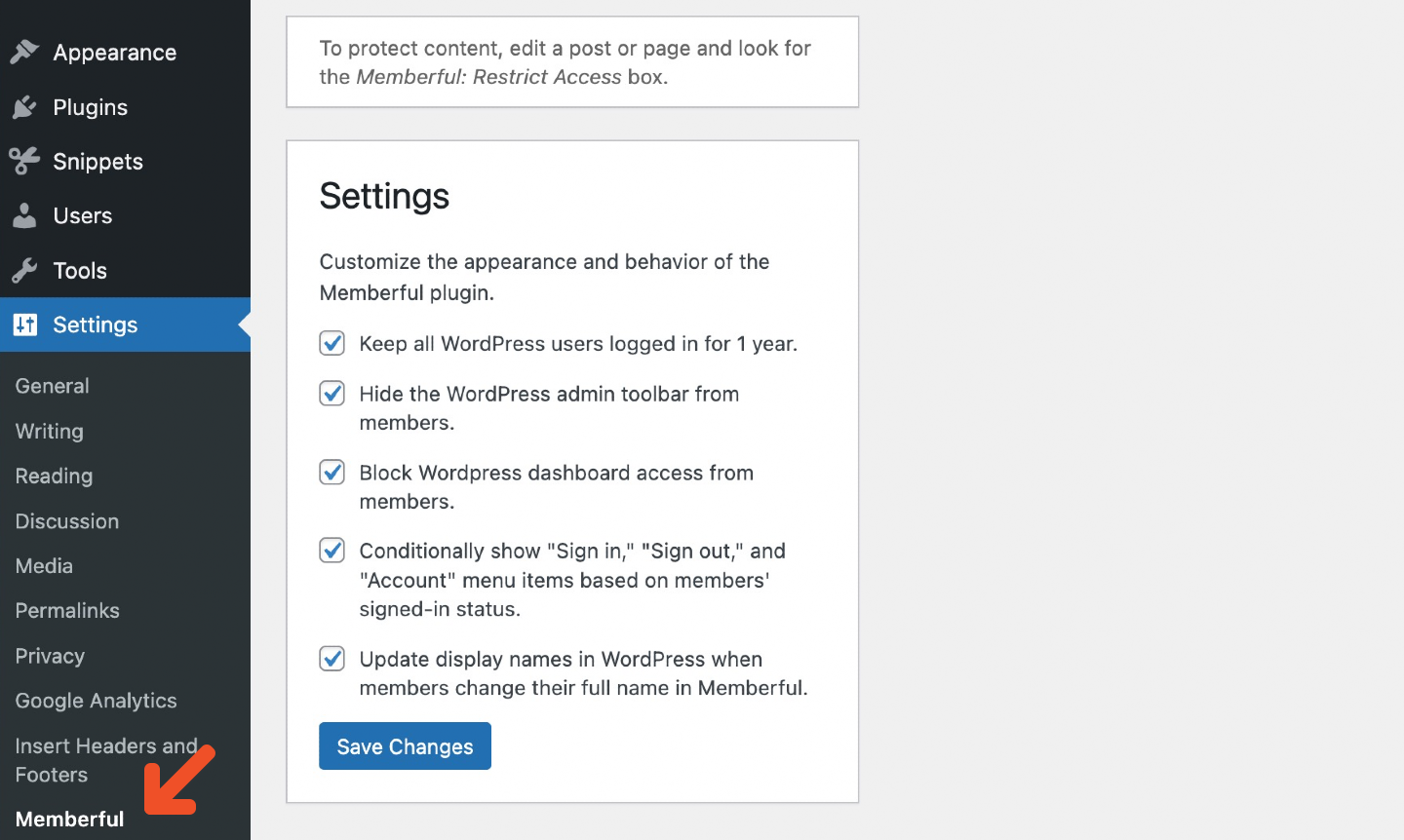 Plugin settings