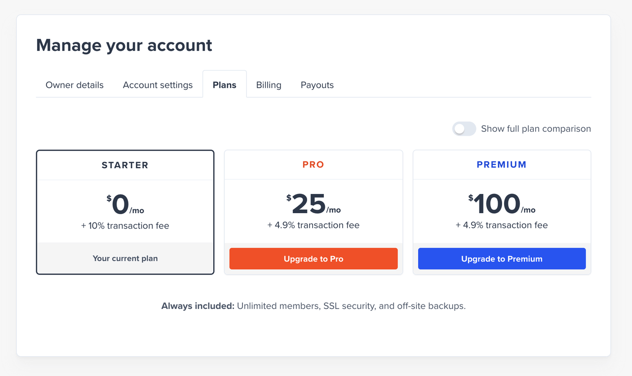 Billing and plans