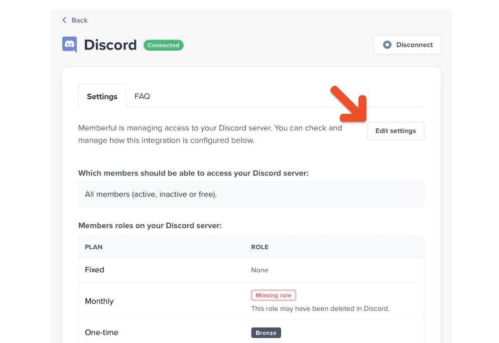 Edit Discord settings