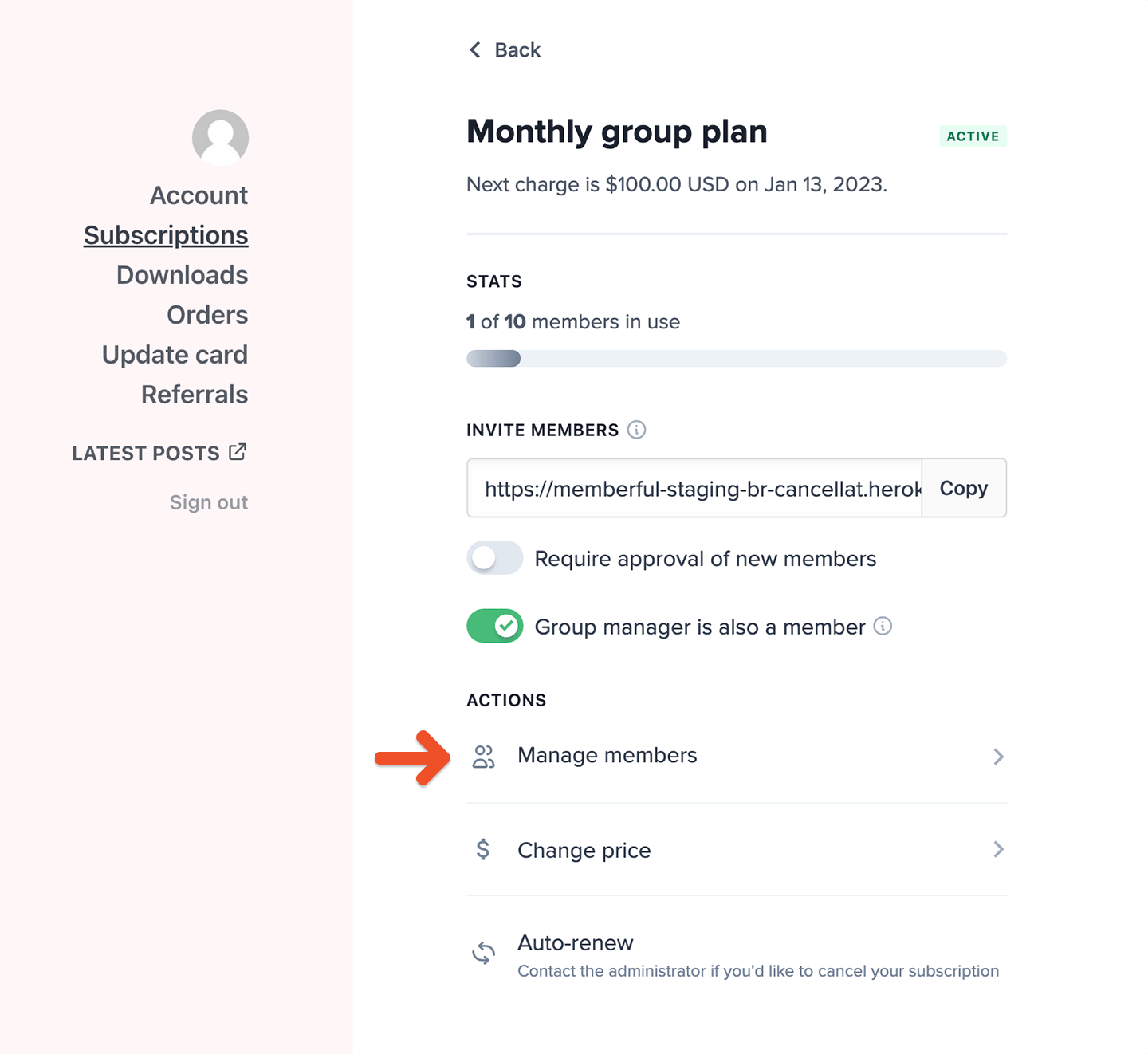 A Plan Manager managing their members