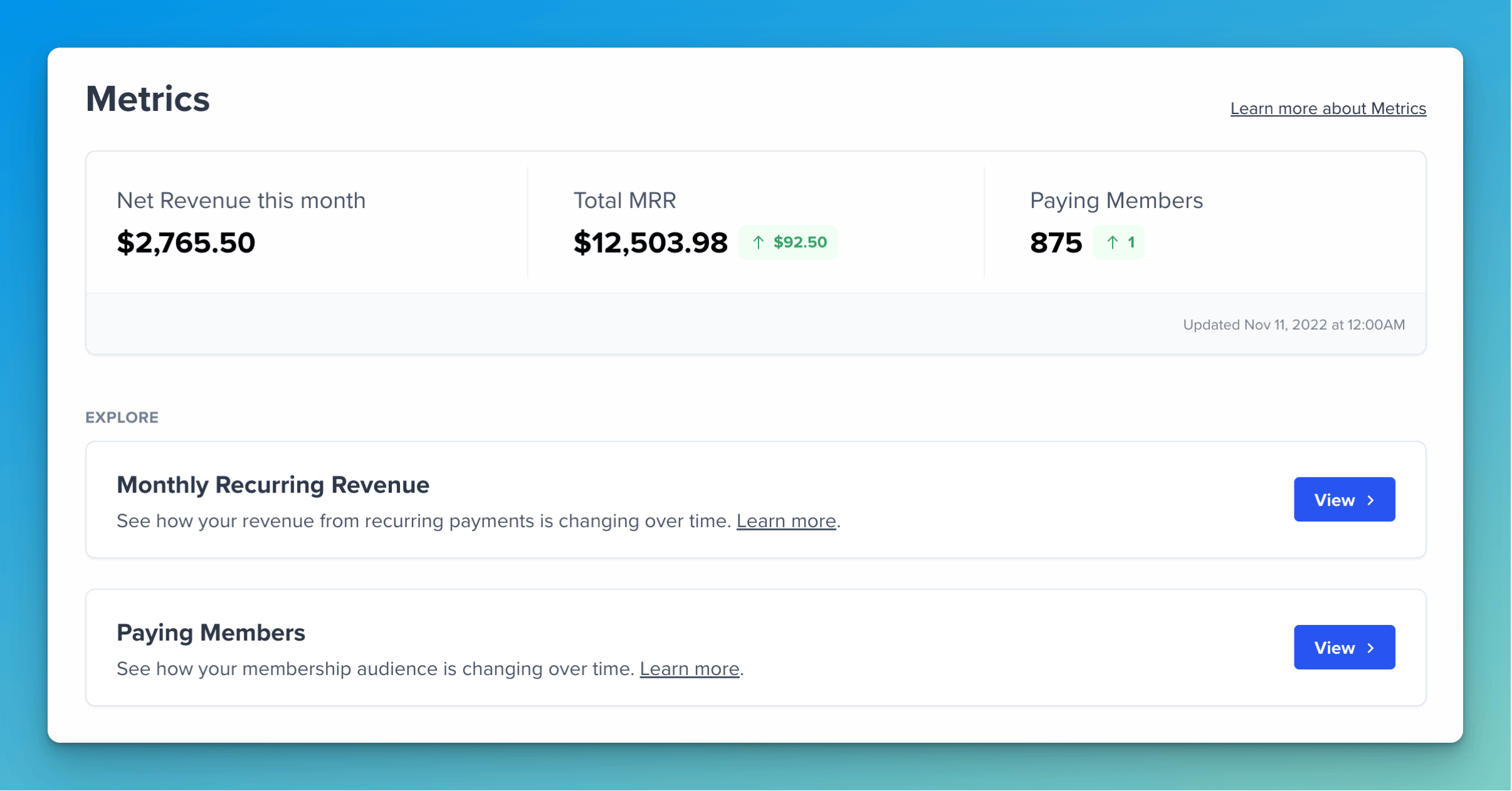 Worry-free metrics tracking