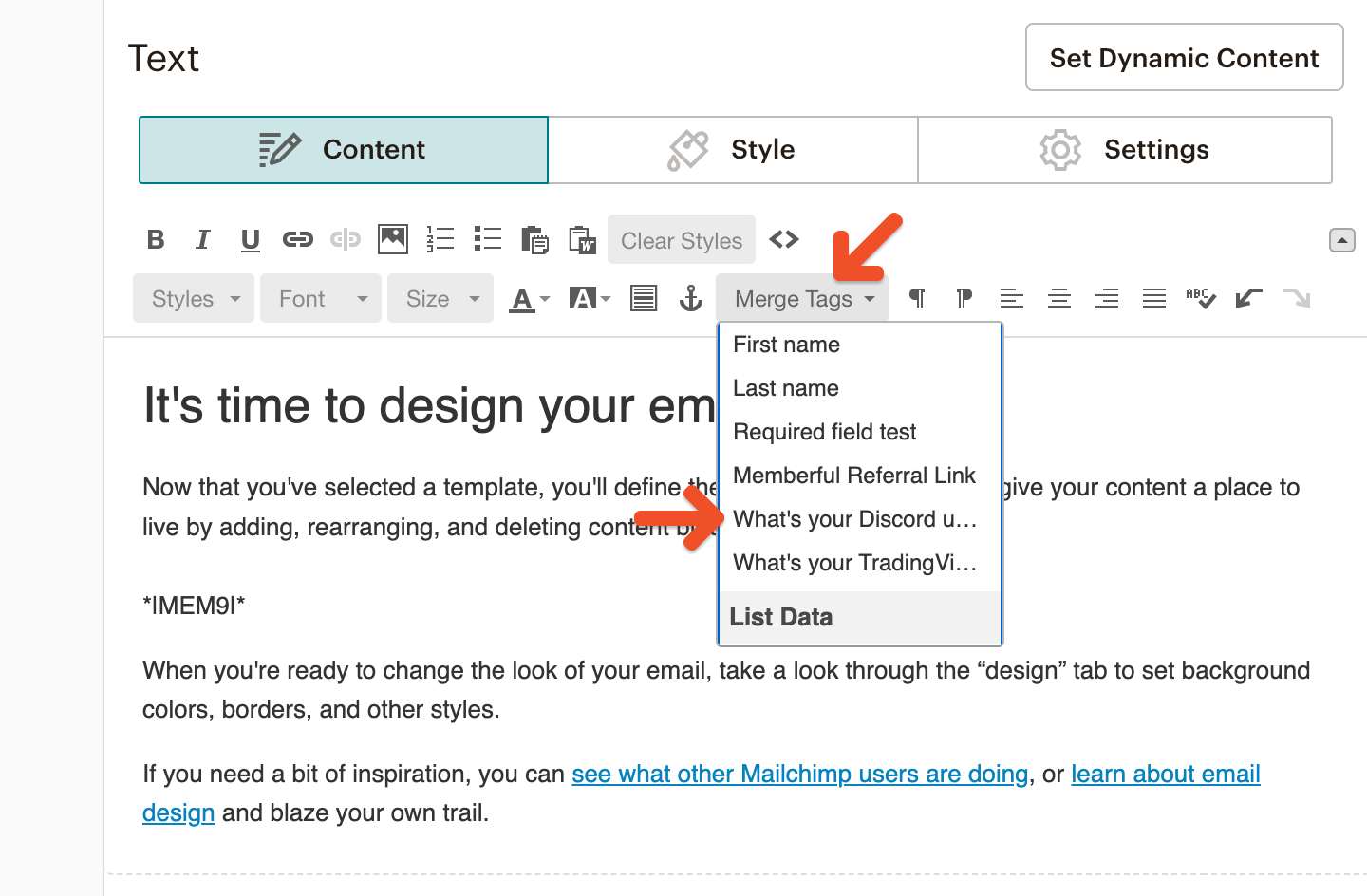 Personalize using custom fields