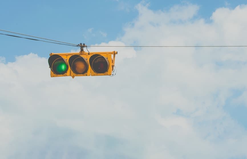 Traffic light on green