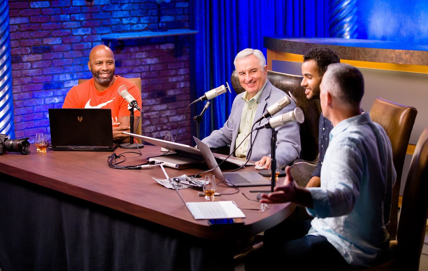 Leo Laporte and guests in the TWiT studio