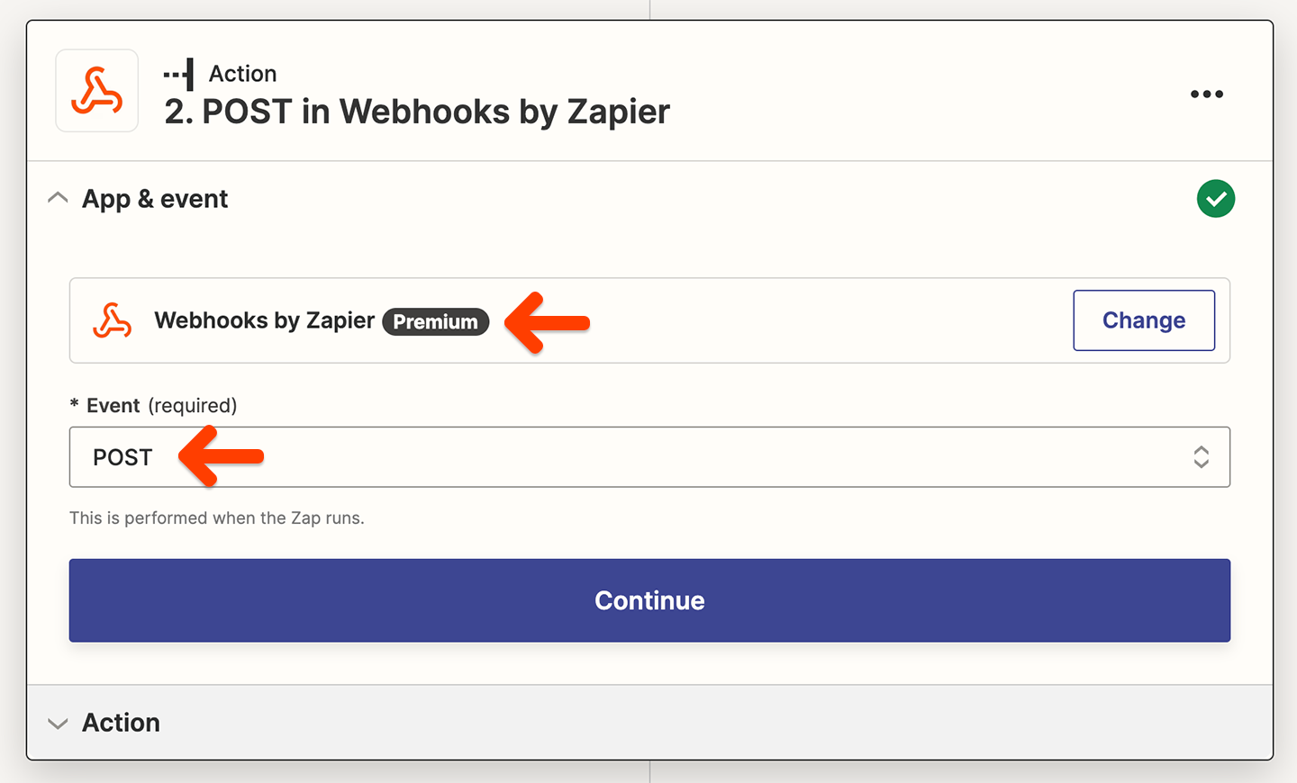 Webhooks by Zapier - POST event