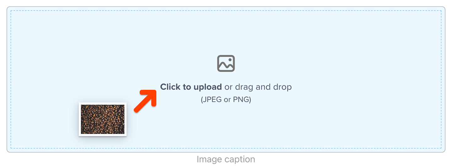 Upload image to image block