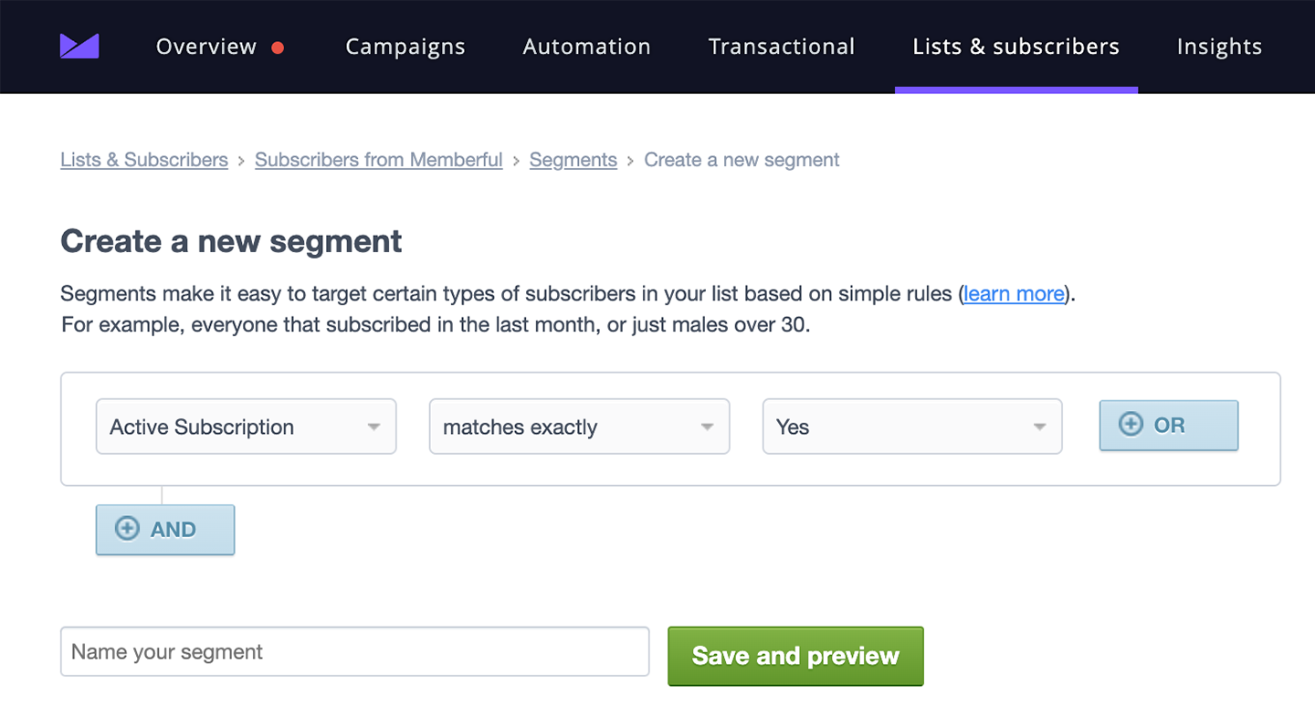 Create a Campaign Monitor Segment