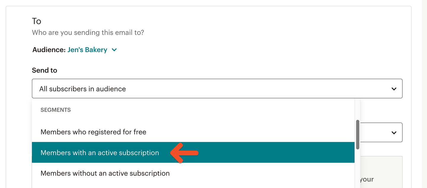 Default Mailchimp segments