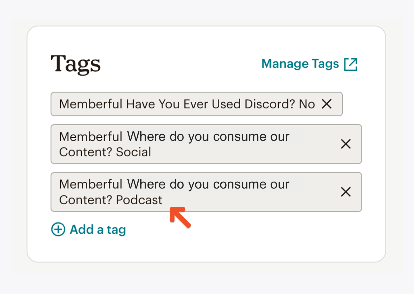 Pre-defined answers show up as Mailchimp tags