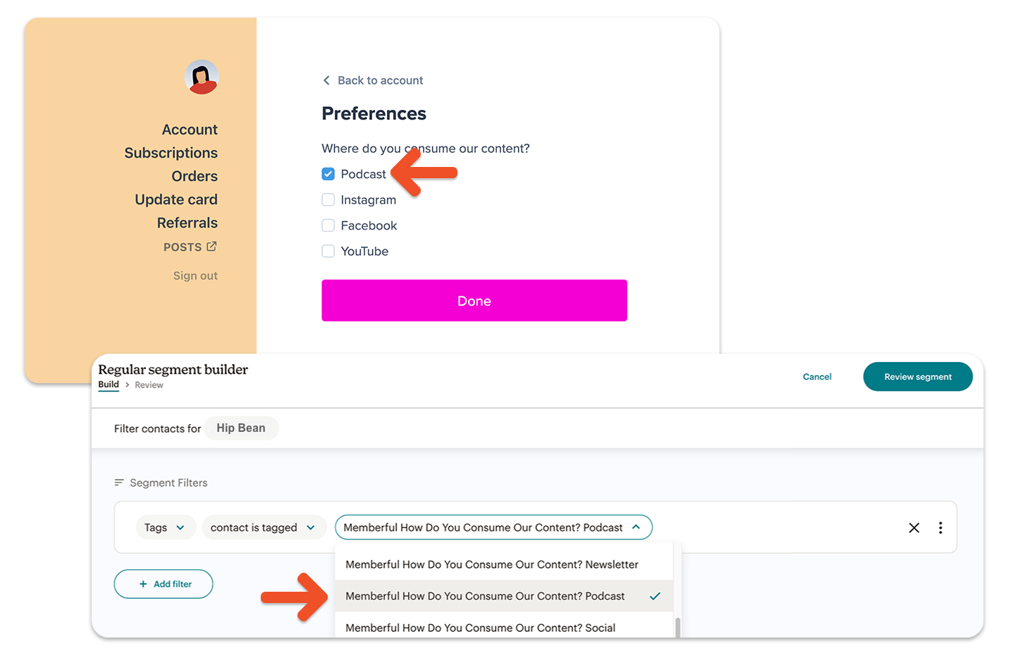 Segment with custom fields on Mailchimp