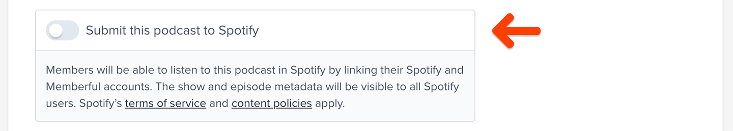 Submit this podcast to Spotify