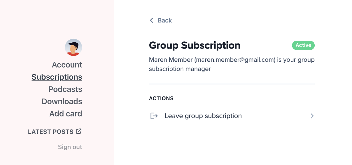 Leave group subscription