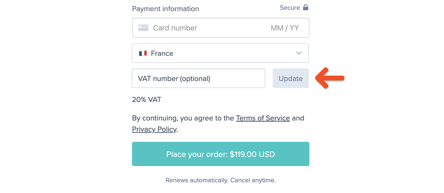 Expanded location fields with tax number collection